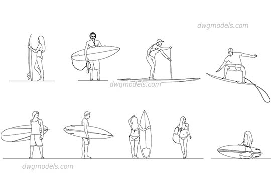 Surfers dwg, cad file download free