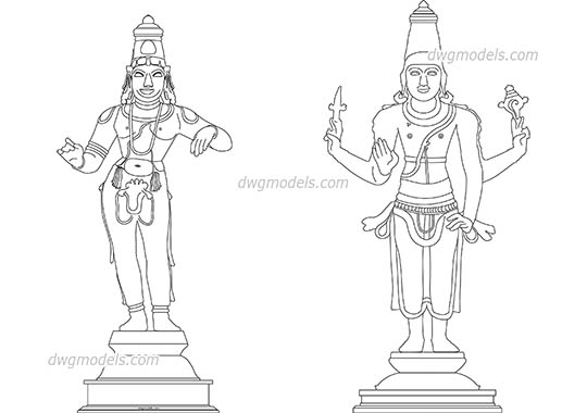 Hindu Deities - DWG, CAD Block, drawing