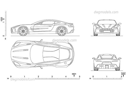 Aston Martin One-77 - DWG, CAD Block, drawing