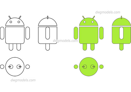 Android Logo dwg, cad file download free