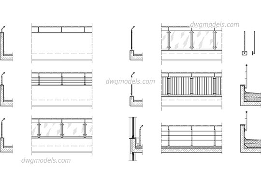 Railing dwg, cad file download free