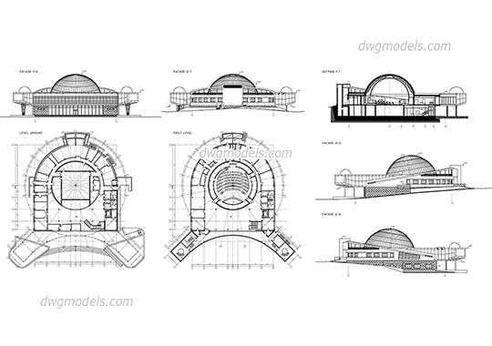 Planetarium - DWG, CAD Block, drawing