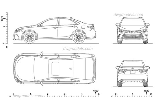 Toyota Camry (2014) dwg, cad file download free