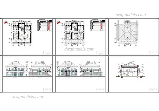Family House 2 - DWG, CAD Block, drawing