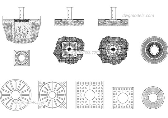 Streets grille 1 - DWG, CAD Block, drawing