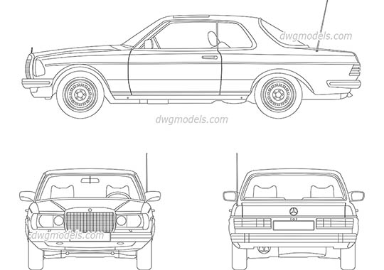 Mercedes-Benz W123 - DWG, CAD Block, drawing