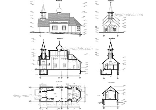 Orthodox Church dwg, cad file download free