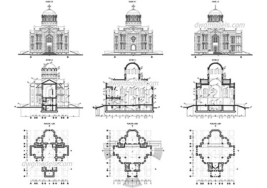 Church. Byzantine Style dwg, cad file download free