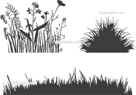 Grass Decor dwg, cad file download free