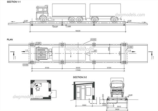 Truck Scales dwg, cad file download free