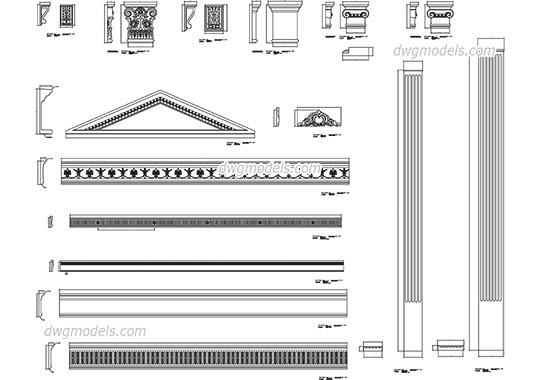 Architectural Elements - DWG, CAD Block, drawing