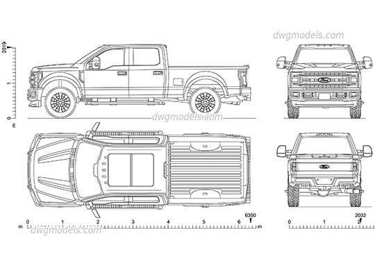 Ford F-250 Super Duty dwg, cad file download free