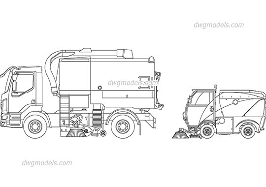 Street Sweepers - DWG, CAD Block, drawing