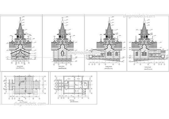 Stave Church free dwg model