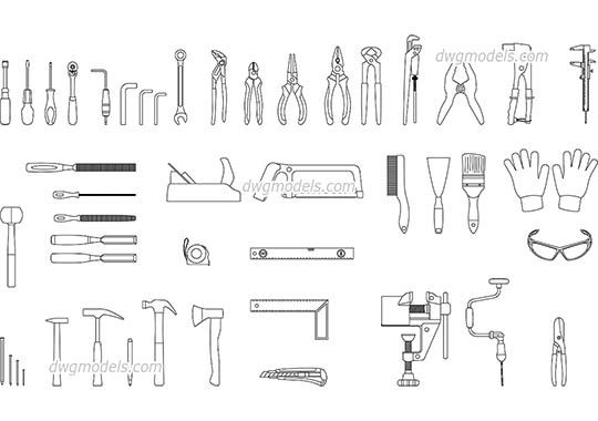 Construction Tools dwg, cad file download free