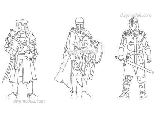 Medieval Knights dwg, cad file download free