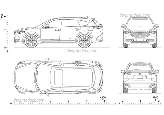 Mazda CX-8 - DWG, CAD Block, drawing