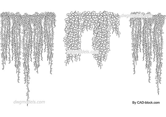 Hanging Plants - DWG, CAD Block, drawing