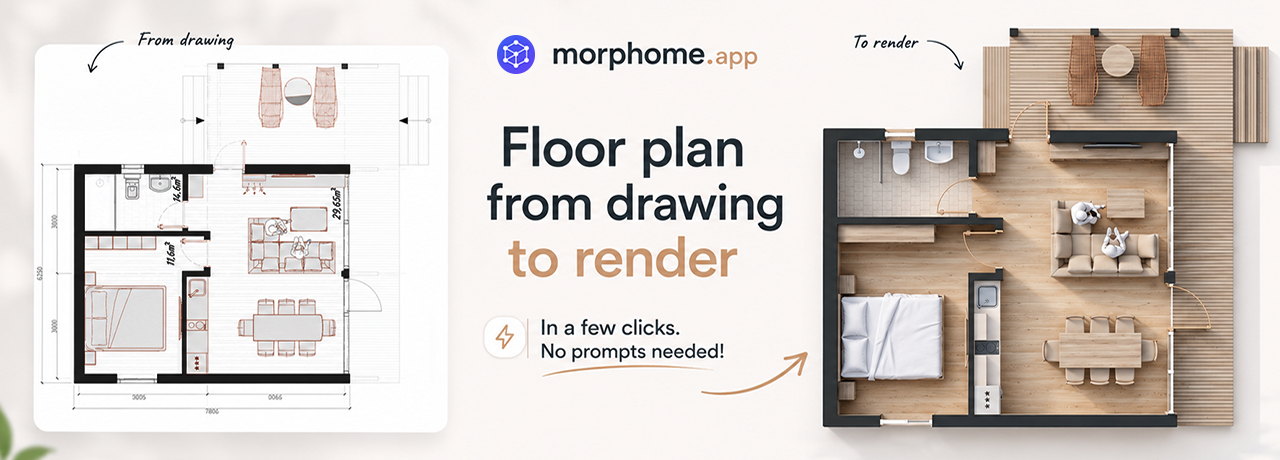 Floor plan to render with Morphome
