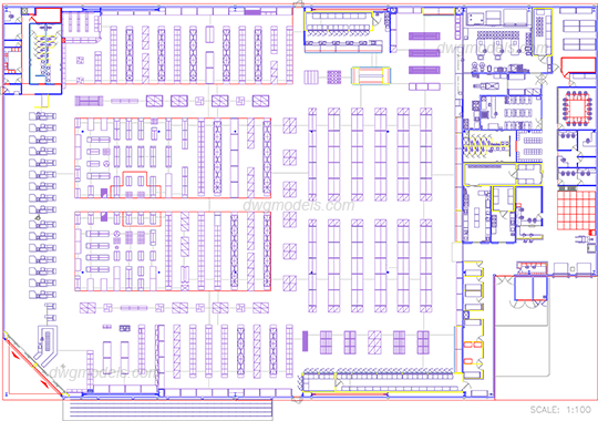 dwg bar layout Blocks 1 download DWG, Supermarket free CAD