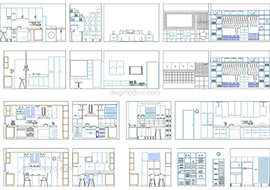 Section rooms 1 free dwg model