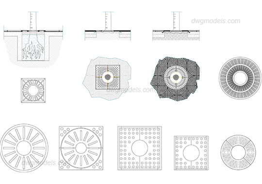 Streets grille 1 DWG, free CAD Blocks download