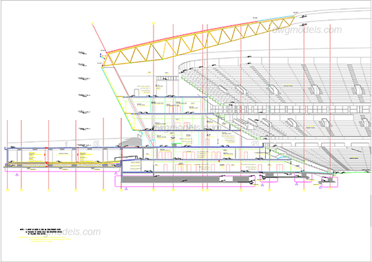 Stadium section 1 dwg, CAD Blocks, free download.