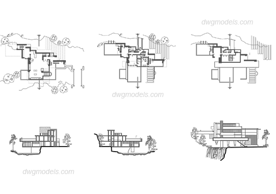 Frank Lloyd Wright Fallingwater Dwg Free Cad Blocks Download