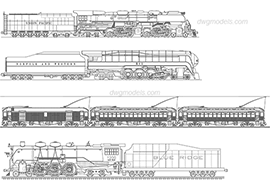 Trains 1 - DWG, CAD Block, drawing