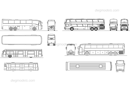 Bus 1 DWG, free CAD Blocks download