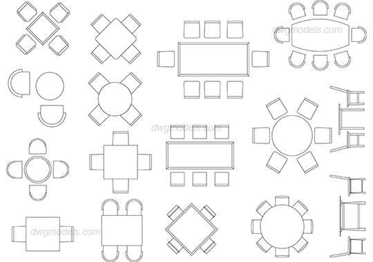 Furniture Cad Blocks Tables In Plan View - vrogue.co