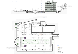 Parking with section street - DWG, CAD Block, drawing