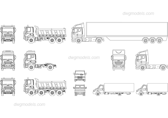 Truck Iveco dwg, CAD Blocks, free download.