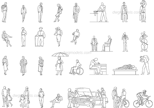 cad people outline clipart