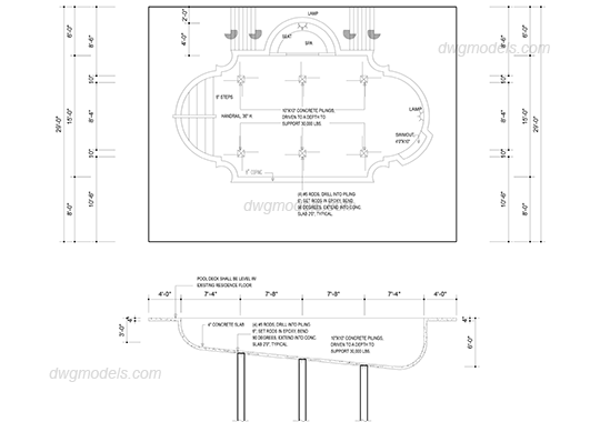 waterfall wall pool plan