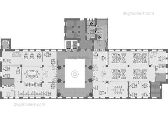 open office floor plan dwg cad