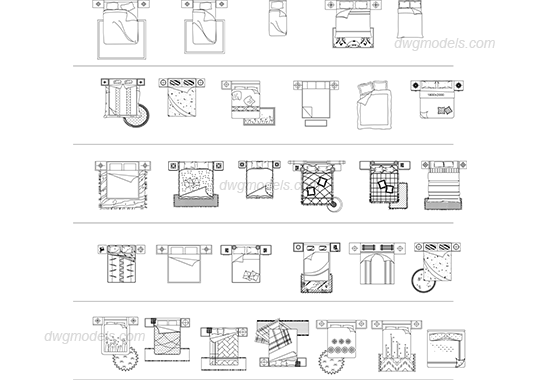 Beds Plan DWG Free CAD Blocks Download   1472518294 Beds Plan 