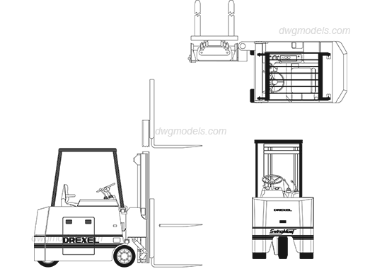 Forklift Drexel dwg, CAD Blocks, free download.