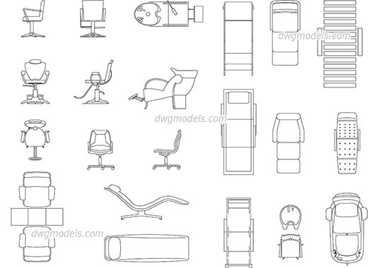 Chairs DWG, free CAD Blocks download