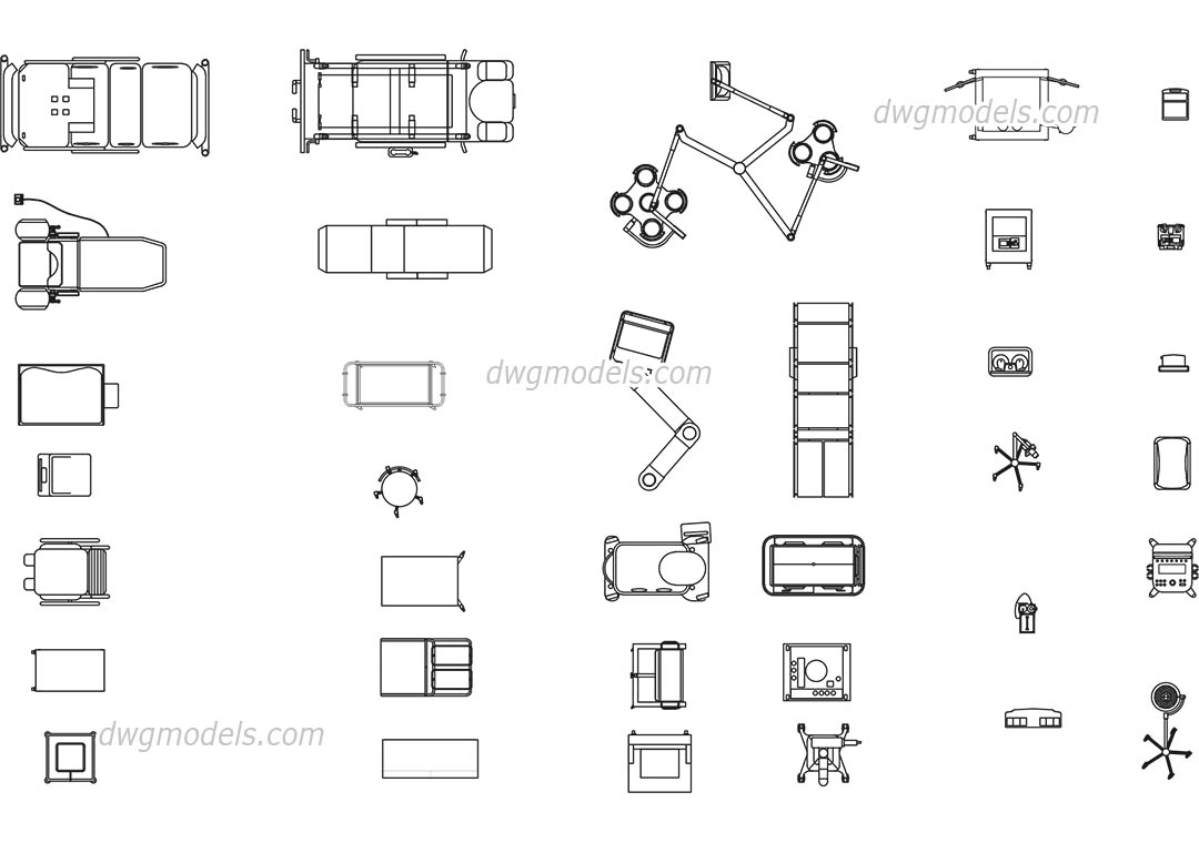 chair block waiting cad equipment Medical free Blocks DWG, CAD download