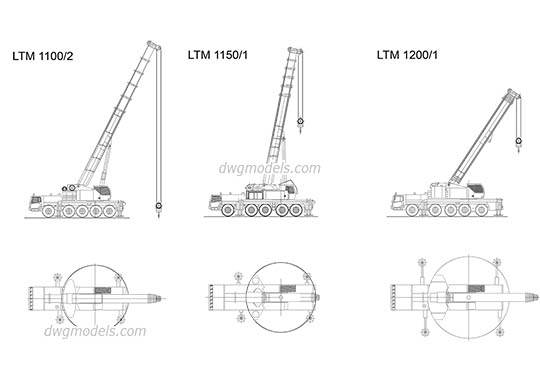 Cranes Liebherr - DWG, CAD Block, drawing
