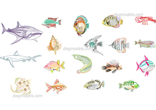 Sea fish - DWG, CAD Block, drawing