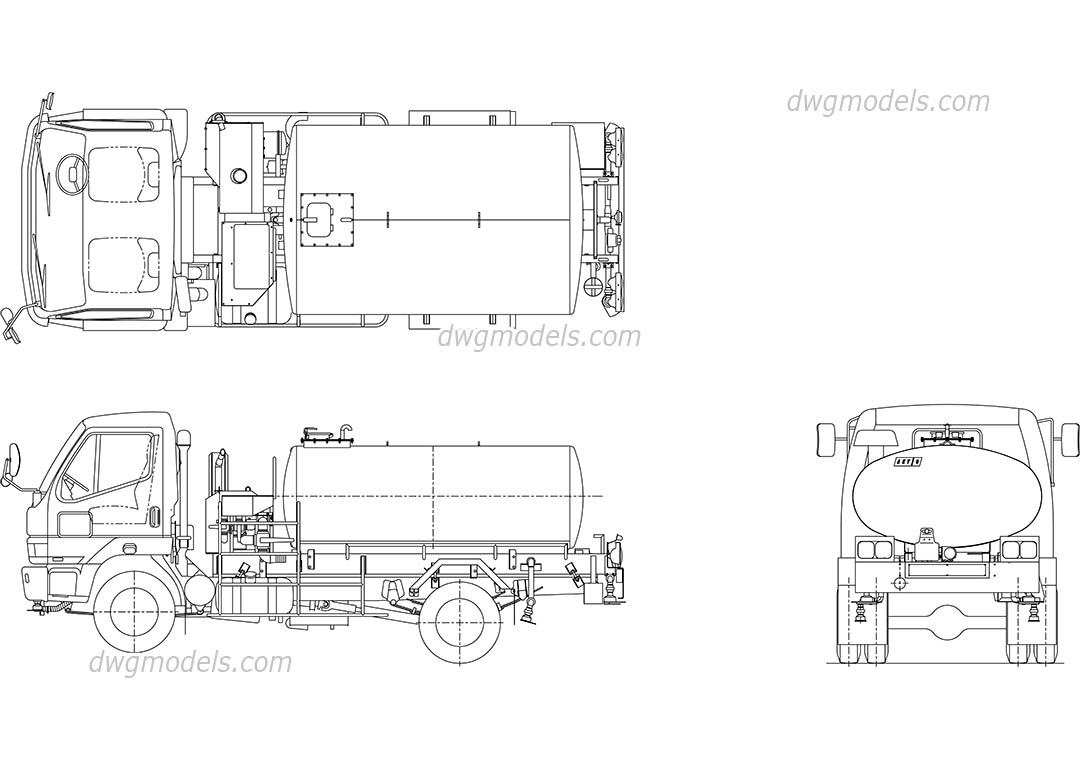 Tank Truck dwg, CAD Blocks, free download.
