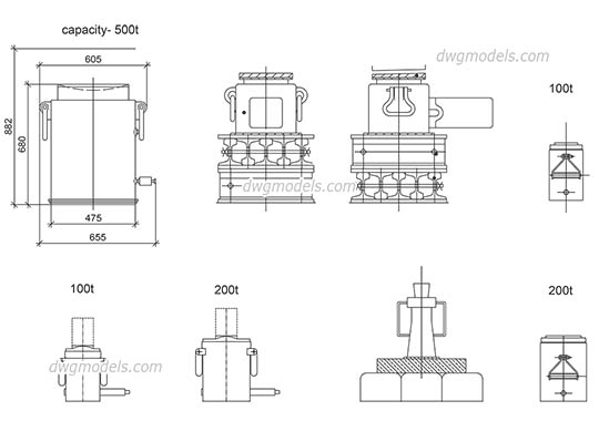 Screw jack dwg, cad file download free