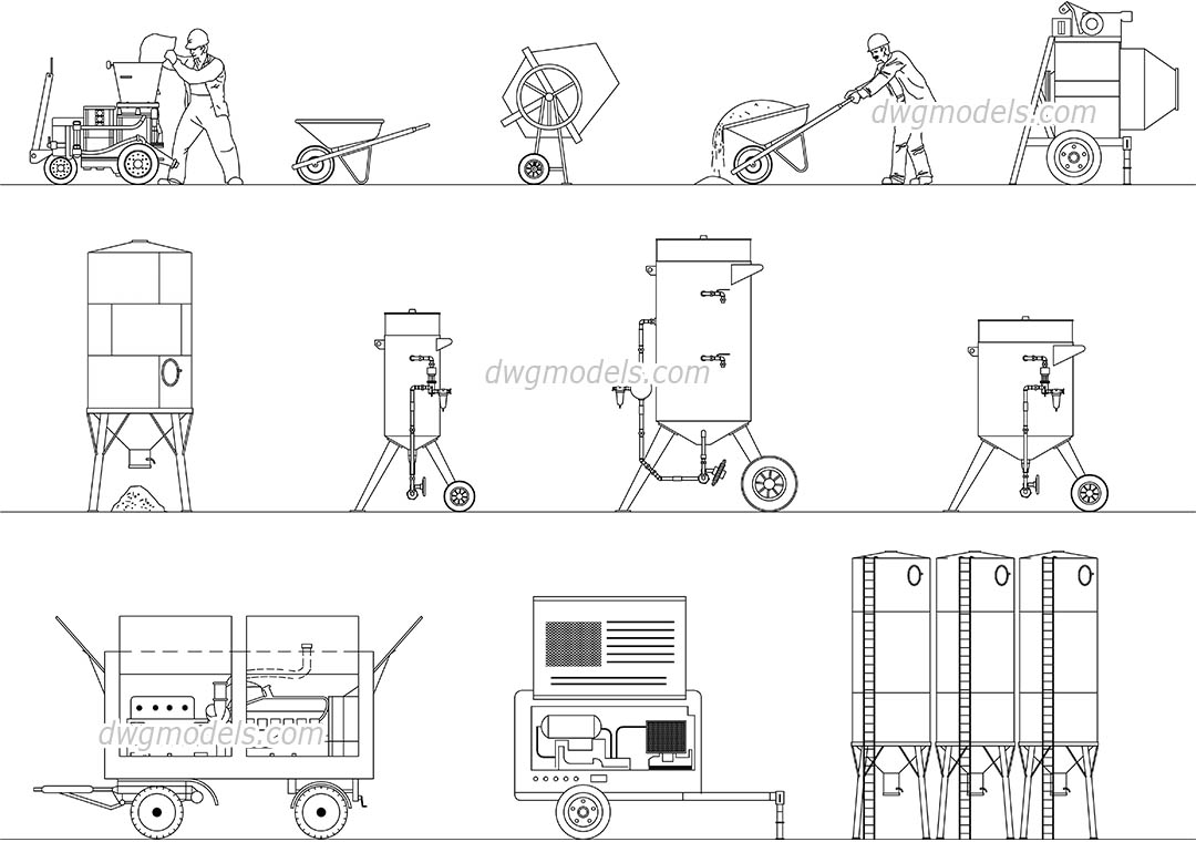 worker cad block free DWG, Building Blocks equipments download CAD