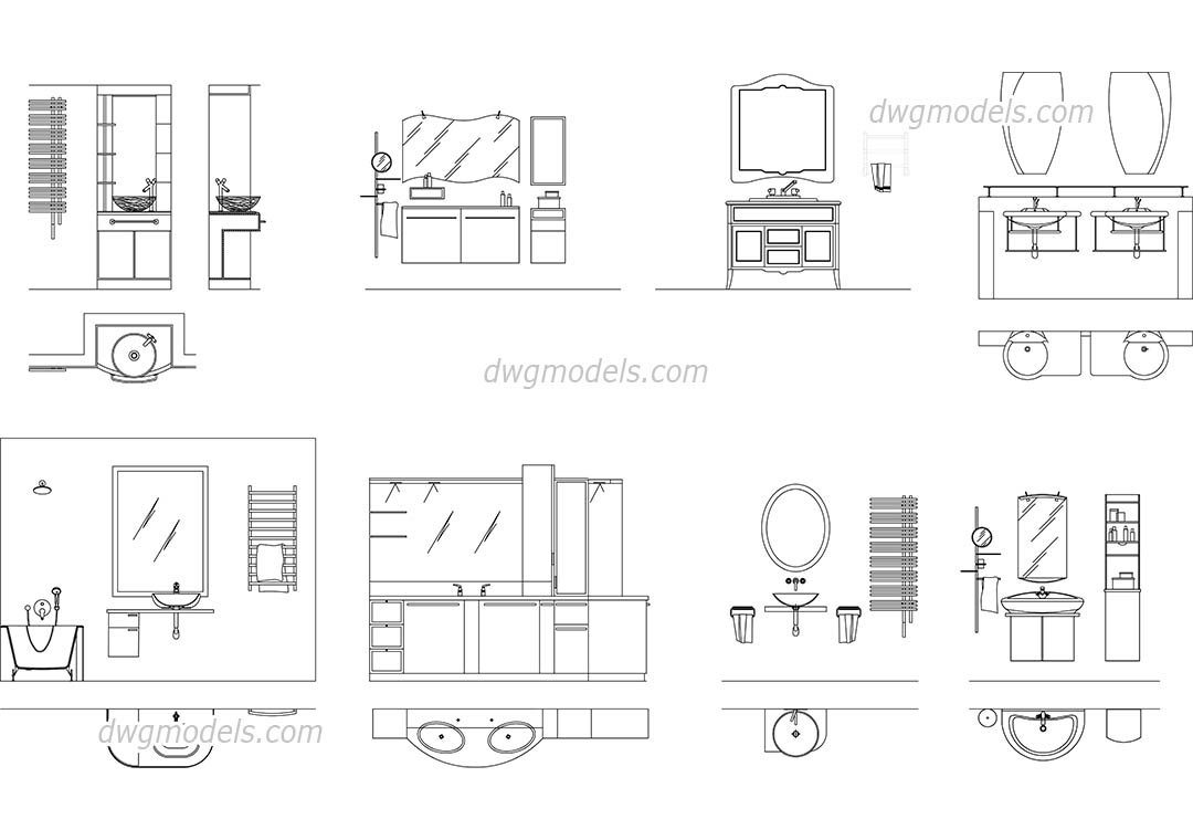 Bathroom Vanity Cad Block