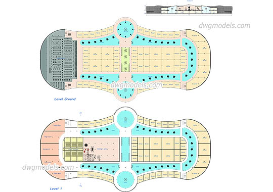 Shopping Centres Stores Dwg Models Free Download