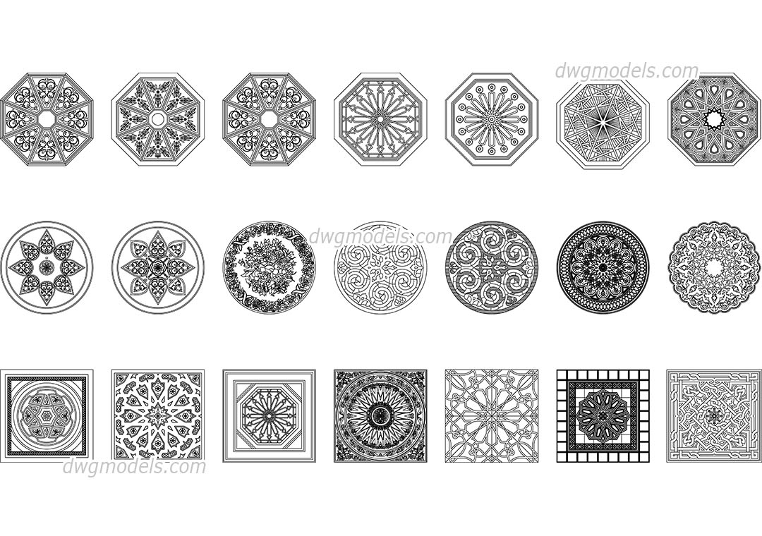 Arabic Pattern Tile Elevation Block Cad Drawing Details Dwg File ...