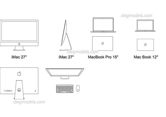 Computers 1 - DWG, CAD Block, drawing