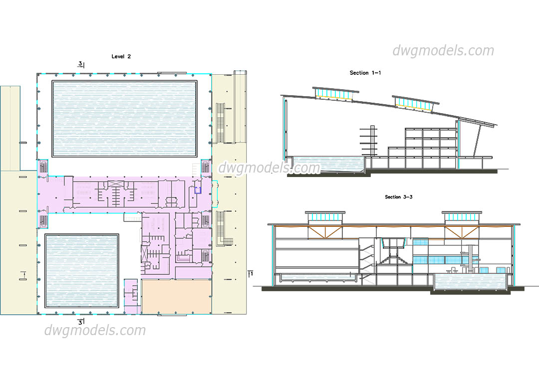 Swimming Pool 1 DWG Free CAD Blocks Download